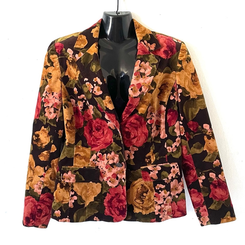 Studio by Liz Claiborne  velvet floral jacket